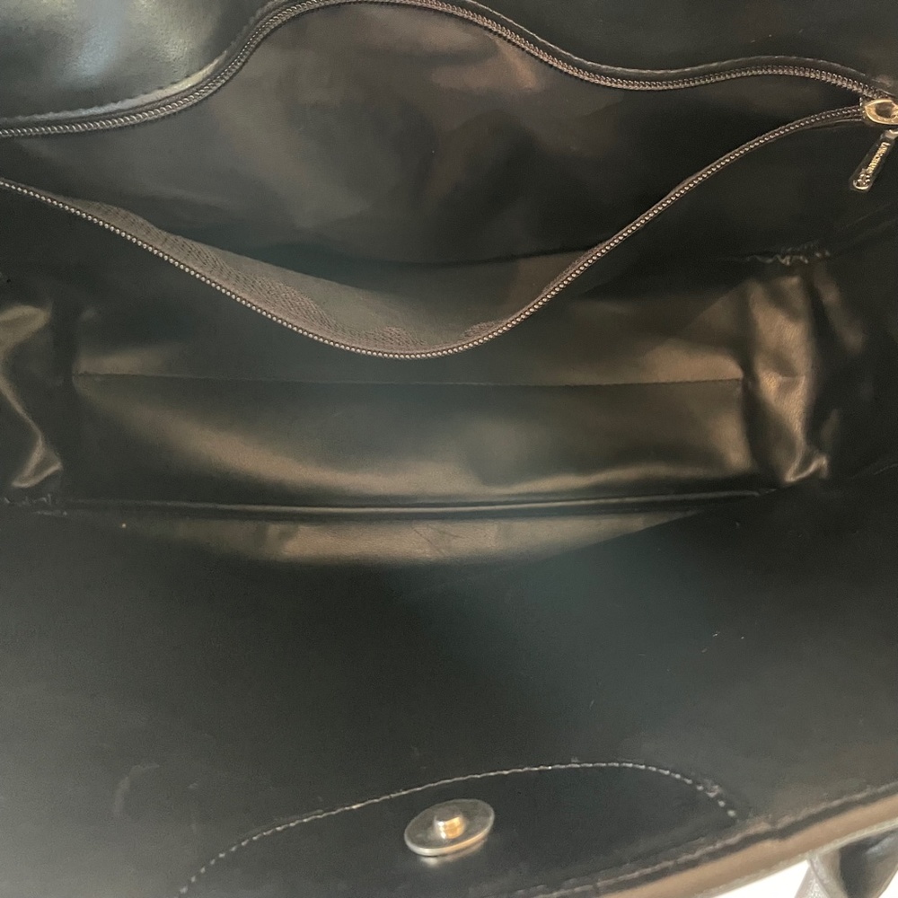 Longchamp Roseau Vintage Smooth Black Leather Hand Bag Satchel Made in France - Picture 11 of 16